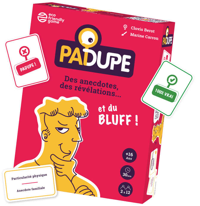 Jeu Padupe boite et cartes du jeu